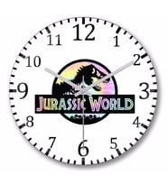 Jurassic World Duvar Saati Bombeli Gercek Cam