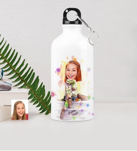BK Gift Kişiye Özel Bayan Sonbahar Temalı Karikatürlü Metal Suluk 500 Ml  1