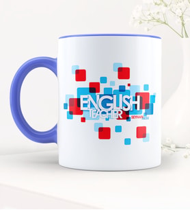 BK Gift Kişiye Özel İngilizce Öğretmeni Mavi Kupa Bardak - 3