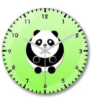 Panda Duvar Saati Bombeli Gercek Cam----Ücretsiz Kargo----