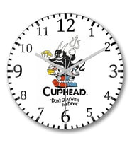 Cuphead Don't Dealwith The Devil Duvar Saati Bombeli Gercek Cam