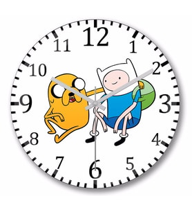 Adventure Time Duvar Saati Bombeli Gercek Cam
