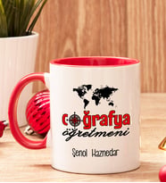 Coğrafya Öğretmenine Hediye Renkli Kupa Bardak