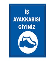 MIGNATIS - İş Ayakkabısı Giyiniz Levhası - Sac Malzeme 25x35cm