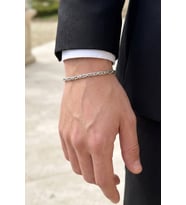 925 Ayar Gümüş Erkek Bileklik Yuvarlak Kral Model 2.5mm Genişlik 20cm Uzunluk msb01
