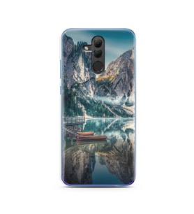 Göl Manzara Tasarımlı Süper Şeffaf Silikon Telefon Kılıfı Huawei Honor 20 Lite