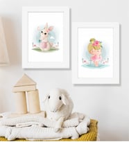Tavşan Ve Kız Ahşap 2 Li 15,5X20,5 Cm Tasarım Çerçeve Seti