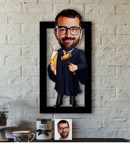 BK Gift Kişiye Özel Bay Hakim Karikatürlü 3D Ahşap Tablo-1