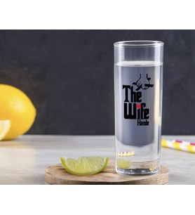 BK Gift Kişiye Özel Renkli Baskılı The Wife Tasarımlı Vodka Bardağı-1 (Beyaz)
