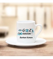 Göz Doktoru Türk Kahvesi Fincanı (Beyaz)