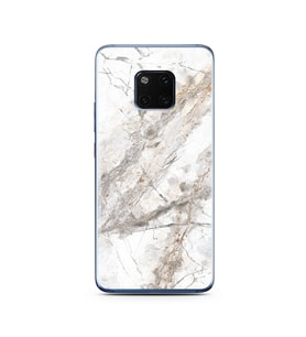 Beyaz Mermer Tasarımlı Süper Şeffaf Silikon Telefon Kılıfı Huawei Mate 20 Pro