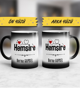 Hemşire Tasarımlı Kişiye Özel Hemşire Sihirli Kupa Bardak