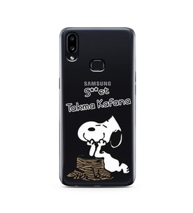 Snoopy Tasarımlı Süper Şeffaf Silikon Telefon Kılıfı Samsung A10s