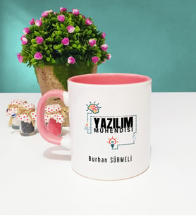 Yazılım Mühendisi Tasarımlı Kişiye Özel Yazılım Mühendisi Kupa Bardak Pembe