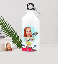 BK Gift Kişiye Özel Bayan Tenis Oyuncusu Karikatürlü Metal Suluk 500 Ml  2
