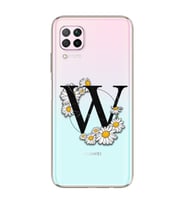 Papatya Harf Tasarım Süper Şeffaf Silikon Telefon Kılıfı Huawei P40 Lite W-Harfi