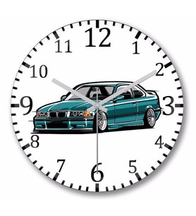 Bmw Stanced Out E36  Duvar Saati Bombeli Gercek Cam