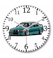 Bmw Stanced Out E36  Duvar Saati Bombeli Gercek Cam