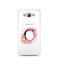 Pembe Çiçekli Harf Tasarım Süper Şeffaf Silikon Telefon Kılıfı Samsung A8 (2015)