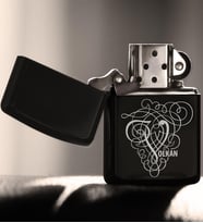 BK Gift Kişiye Özel Harfli Benzinli Siyah Metal Çakmak Model 3