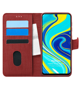 Microsonic Xiaomi Redmi Note 9 Pro Max Kılıf Fabric Book Wallet Kırmızı