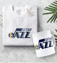 NBA Utah Jazz Beyaz Tişört ve Kupa Seti (Model 1)