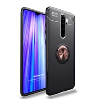 Microsonic Xiaomi Redmi Note 8 Pro Kılıf Kickstand Ring Holder Siyah Rose