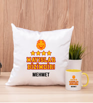 Mayıslar Bizimdir Taraftar Kare Yastık ve Sarı Kupa Bardak