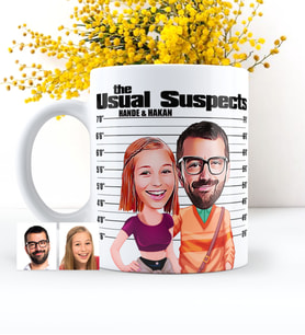 BK Gift Kişiye Özel Olağan Şüpheliler Karikatürlü Beyaz Kupa Bardak - 2