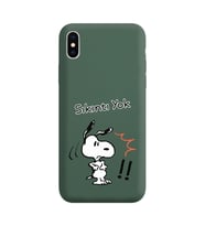 Snoopy Tasarımlı Koyu Yeşil Lansman Telefon Kılıfı İphone Xs