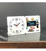Türkçe Öğretmeni Ahşap Masa Saati 006