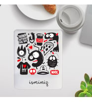 KİŞİYE ÖZEL UZAYLI TASARIM BASKILI İSİM YAZILABİLİR KARE MOUSE PAD