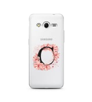 Pembe Çiçekli Harf Tasarım Süper Şeffaf Silikon Telefon Kılıfı Samsung Core 2 C-