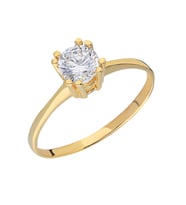 Chavin 0.75 carat Tek Taş Sarı Altın Yüzük br17