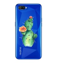 Kaktüs Tasarımlı Süper Şeffaf Silikon Telefon Kılıfı Oppo Realmi C2
