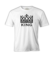 King and Queen - King Beyaz Erkek Tshirt