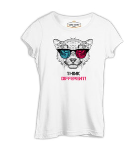 Think Different Beyaz Kadın Tshirt
