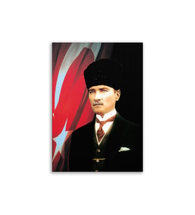 Atatürk Posteri Deri Kanvas Tablo 50x70cm