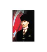 Atatürk Posteri Deri Kanvas Tablo 50x70cm