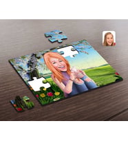 BK Gift Kişiye Özel Kadın Karikatürlü Ahşap Puzzle-103