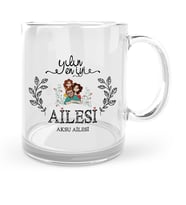 BK Gift Kişiye Özel Yılın En İyi Ailesi Cam Kupa Bardak  1