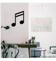 New Jargon - Nota ve Jazz Music Tasarım Metal Tablosu 50x40cm (Siyah)
