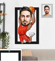 Kişiye Özel Basketbolcu Karikatürlü 3D Ahşap Tablo 30x47 Bay-1