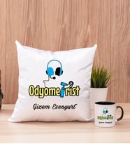 Odyometrist Kare Yastık ve Siyah Kupa Bardak