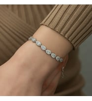 Damla Zirkon Taşlı Tamtur Gümüş Bileklik