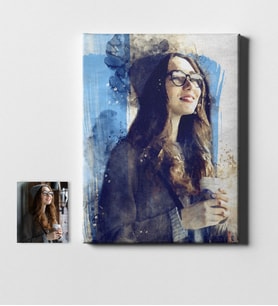 BK Gift Kişiye Özel Suluboya Tasarımlı Kanvas Tablo 50x70cm