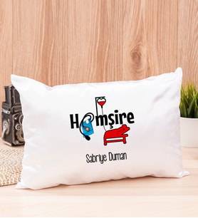 Hemşire Dikdörtgen Saten Yastık (Beyaz)