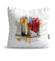 BK Gift Kişiye Özel New York Tasarımlı Beyaz  Yastık  1