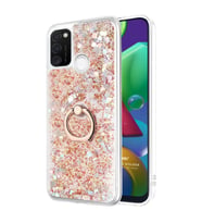 Microsonic Samsung Galaxy M21 Kılıf Glitter Liquid Holder Gold