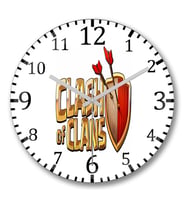 Clash Of Clans  Duvar Saati Bombeli Gercek Cam